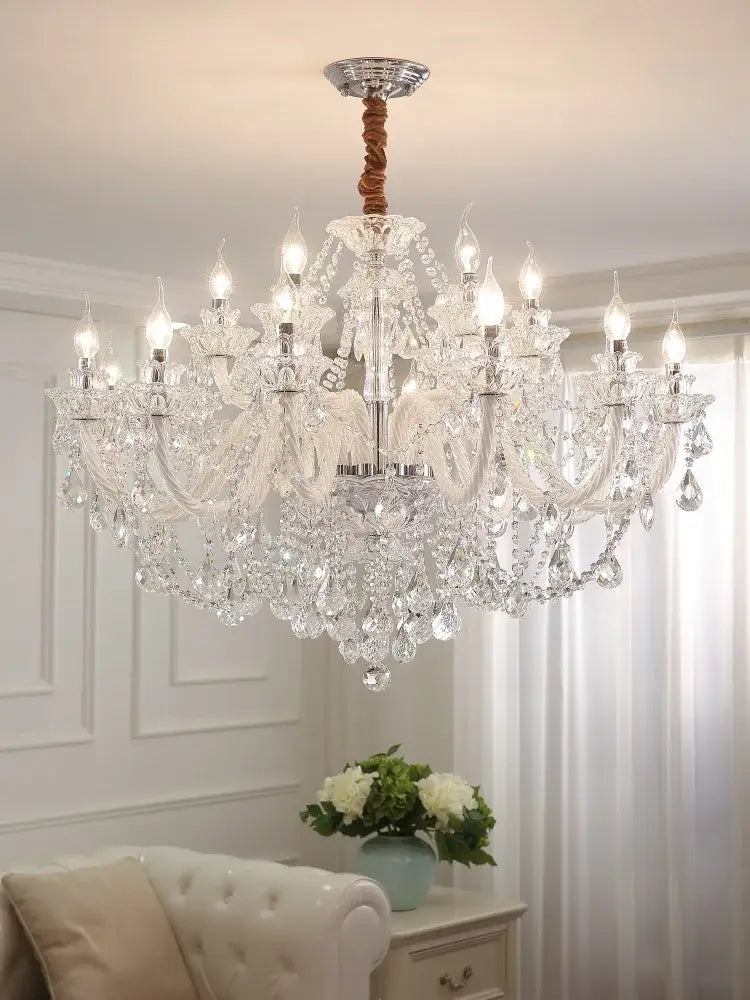 Decorbites crystal chandelier led candle for dining room