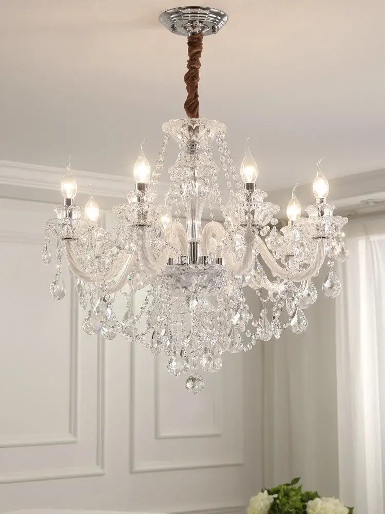 Decorbites crystal chandelier led candle for dining room