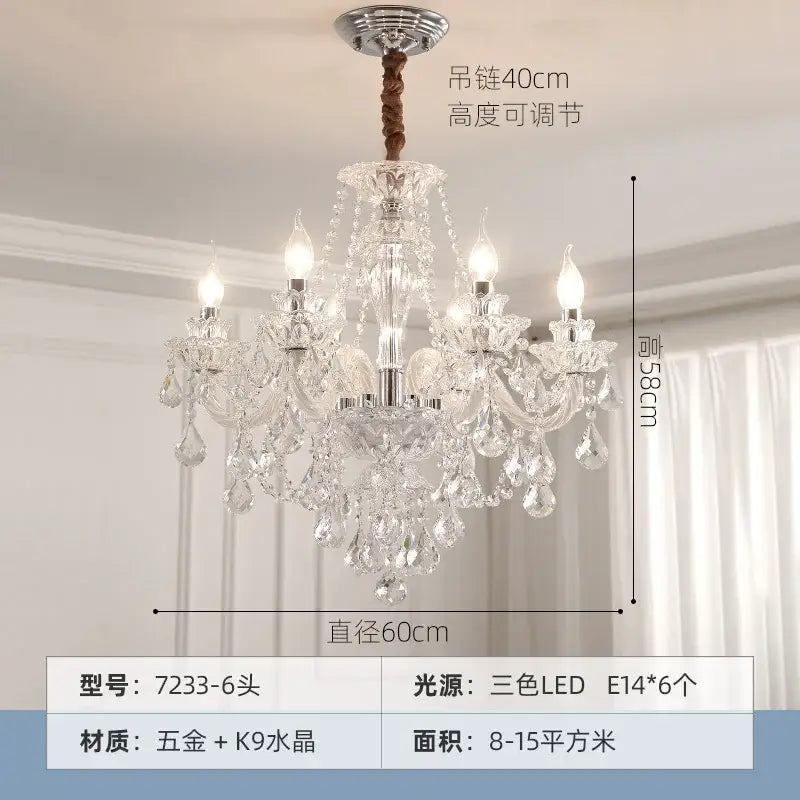 Decorbites crystal chandelier led candle for dining room