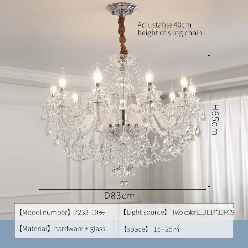 Decorbites crystal chandelier led candle for dining room