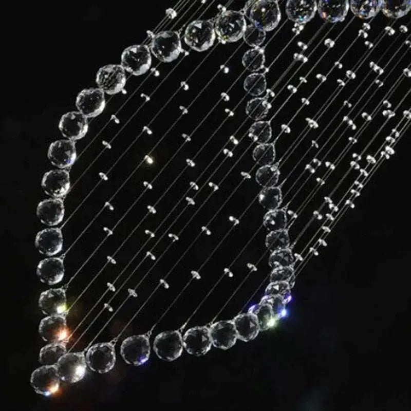 DecorBites™ Crystal Chandelier: LED Light Fixture for Villa Hall Stairs.