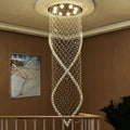 DecorBites™ Crystal Chandelier: LED Light Fixture for Villa Hall Stairs.