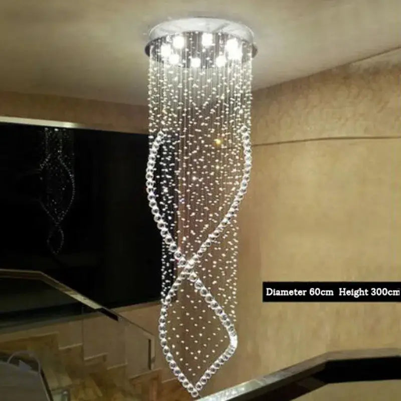 DecorBites™ Crystal Chandelier: LED Light Fixture for Villa Hall Stairs.