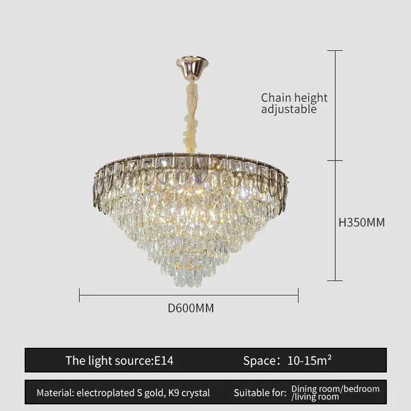 Luxury blue & gold tiered decorbites crystal chandelier living room