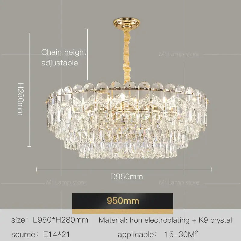 Modern luxury gold decorbites crystal chandelier dining room light