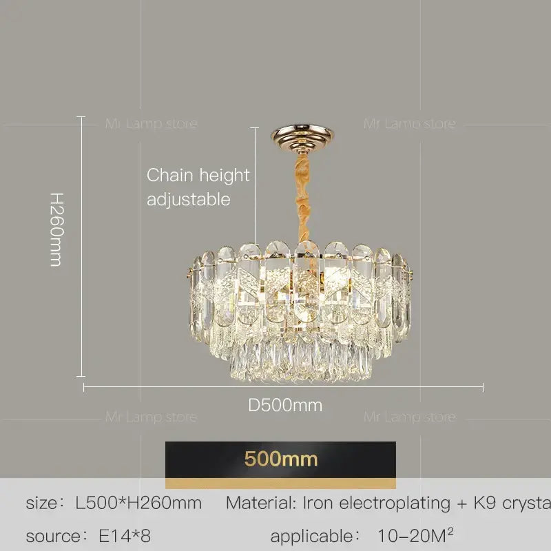 Modern luxury gold decorbites crystal chandelier dining room light