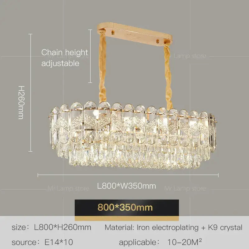 Modern luxury gold decorbites crystal chandelier dining room light