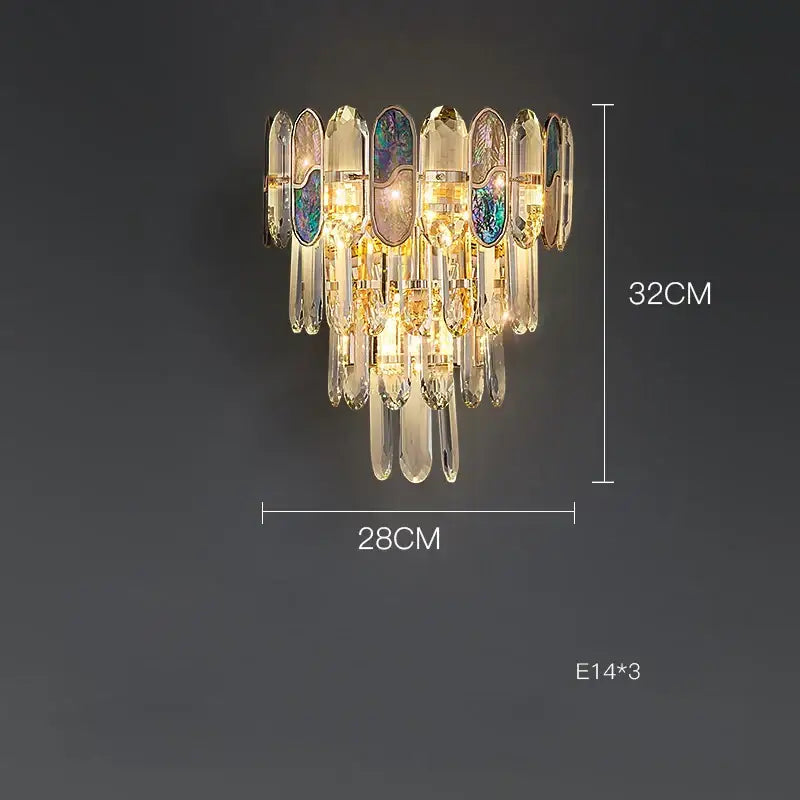 Gold and blue crystal chandelier led living room lighting