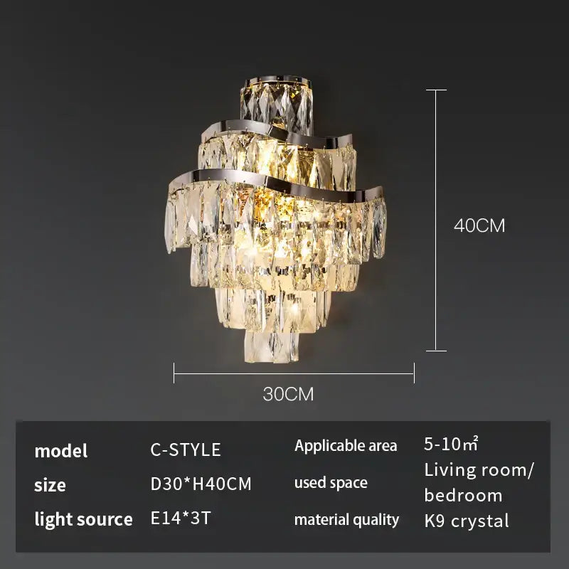 Decorbites crystal chandelier golden layered light for living room