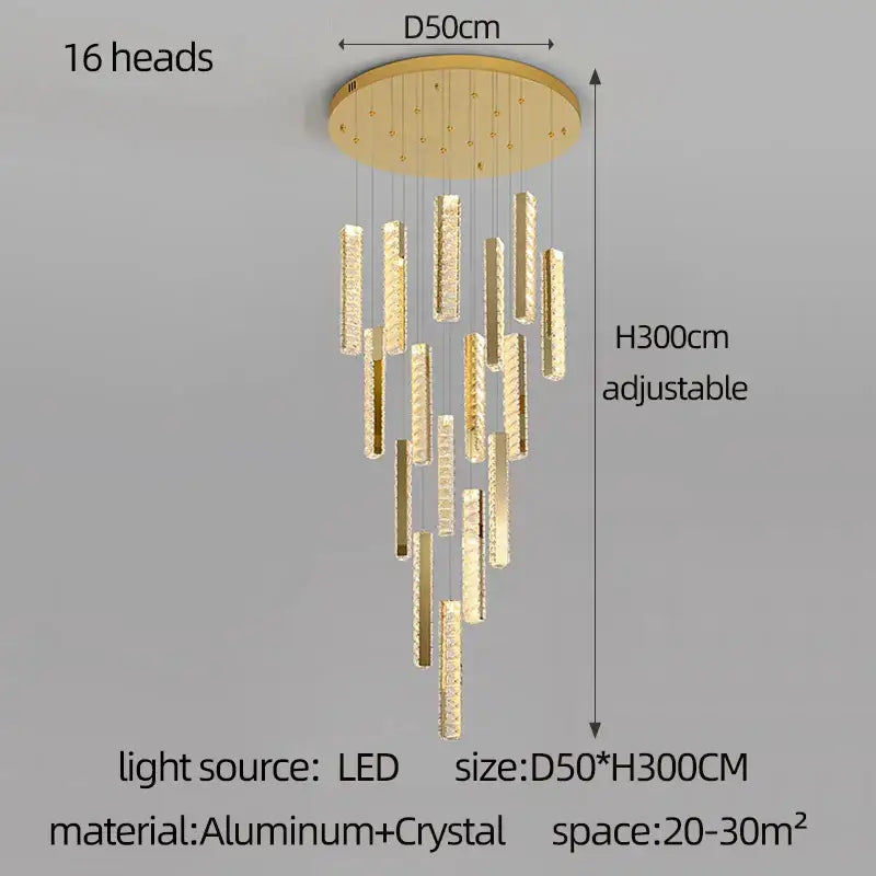 Modern golden decorbites crystal chandelier led dining room light