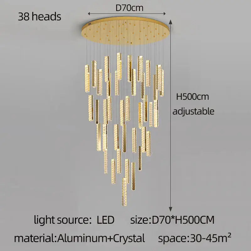 Modern golden decorbites crystal chandelier led dining room light