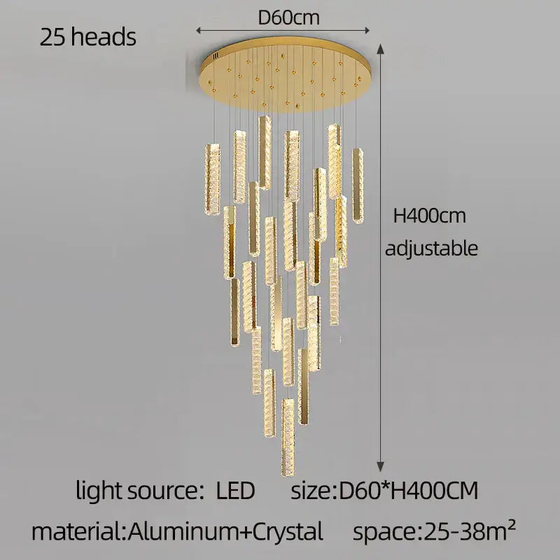 Modern golden decorbites crystal chandelier led dining room light