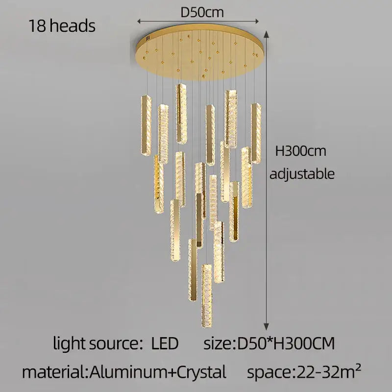 Modern golden decorbites crystal chandelier led dining room light
