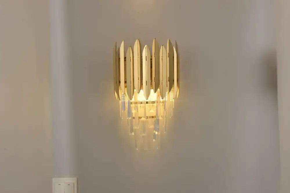 Modern gold tiered decorbites crystal chandelier living room pendant light
