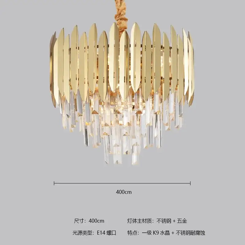 Modern gold tiered decorbites crystal chandelier living room pendant light