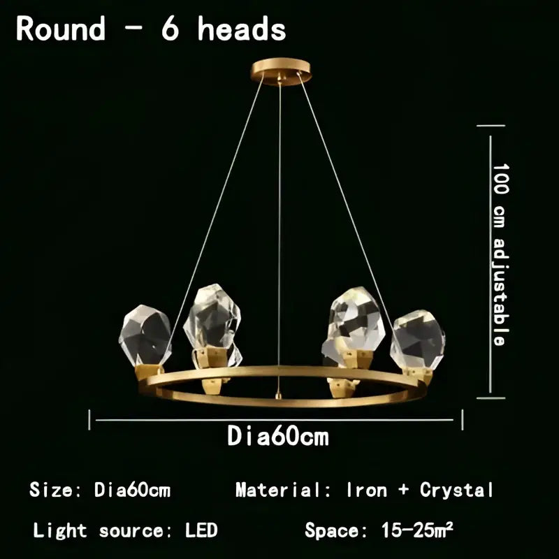 Modern gold decorbites crystal chandelier led dining room pendant lights