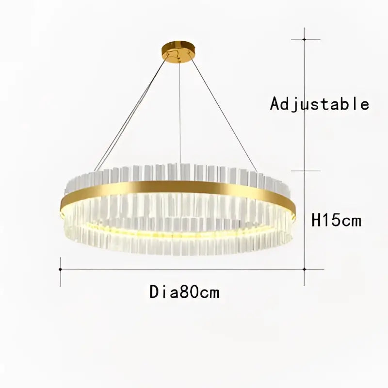 Modern gold crystal led ring chandelier for dining room