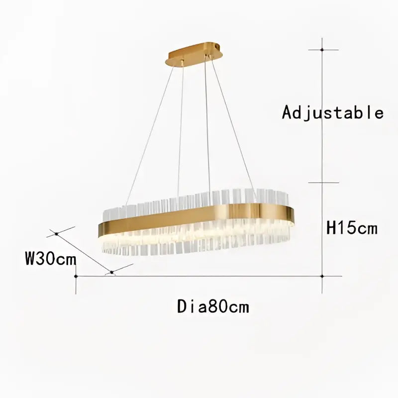 Modern gold crystal led ring chandelier for dining room