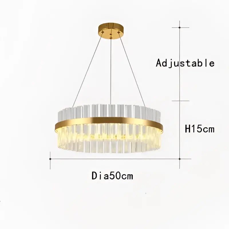 Modern gold crystal led ring chandelier for dining room
