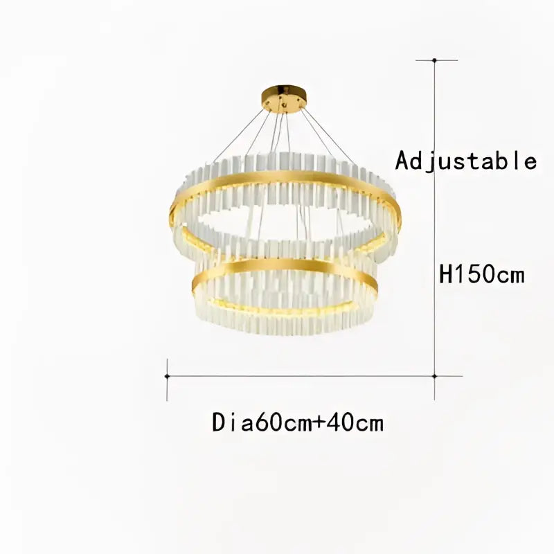 Modern gold crystal led ring chandelier for dining room