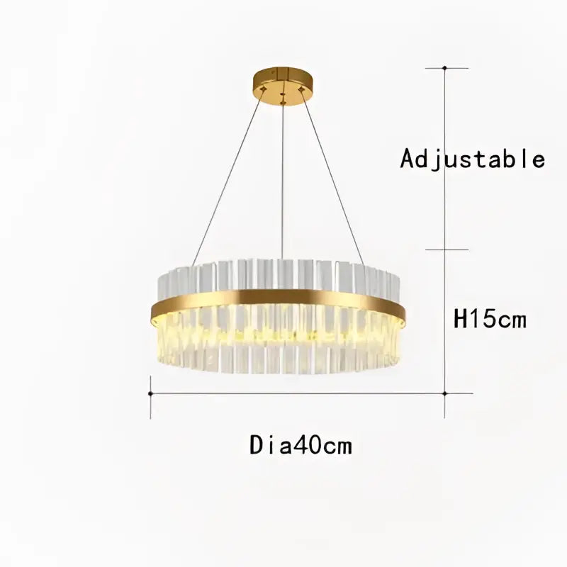 Modern gold crystal led ring chandelier for dining room