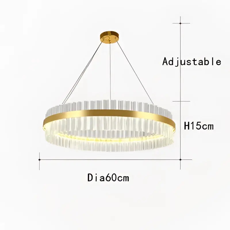 Modern gold crystal led ring chandelier for dining room