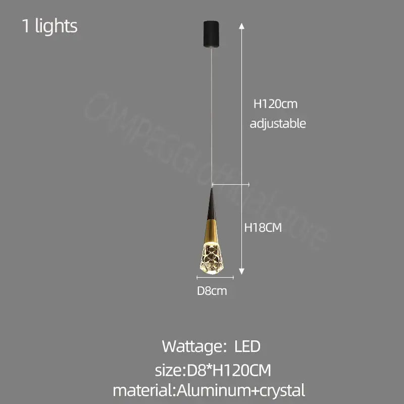 Modern gold crystal chandelier led staircase light for living room