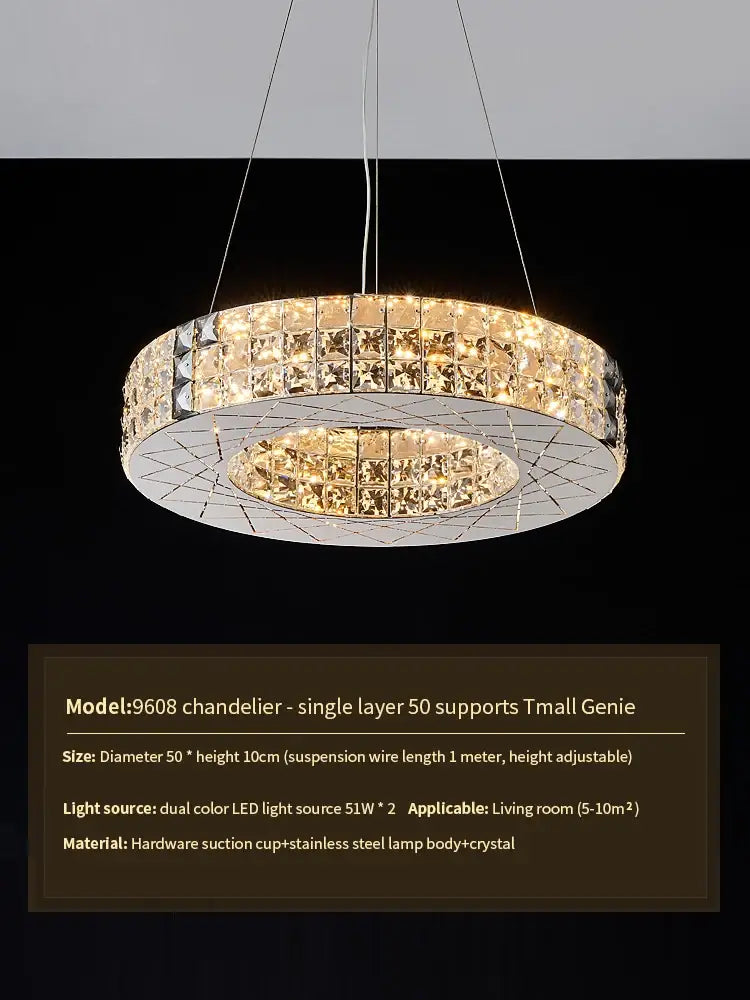 Modern gold double tier decorbites crystal chandelier living room light