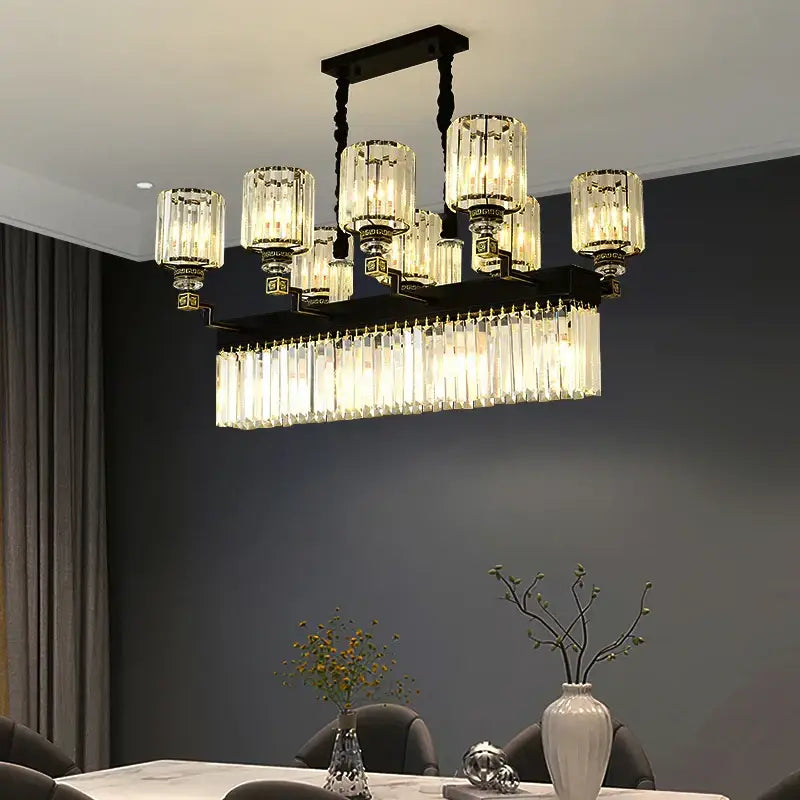 Decorbites crystal chandelier light black & gold dining room luxury