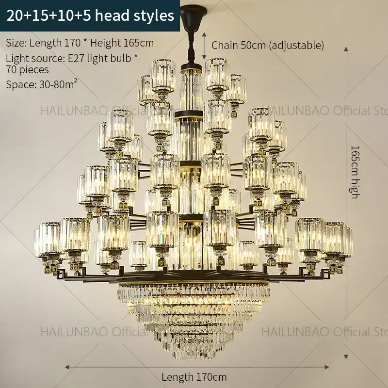 Decorbites crystal chandelier light black & gold dining room luxury