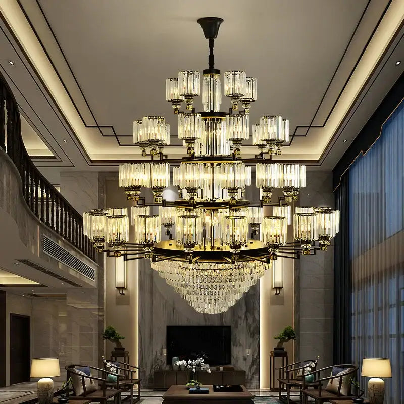 Decorbites crystal chandelier light black & gold dining room luxury