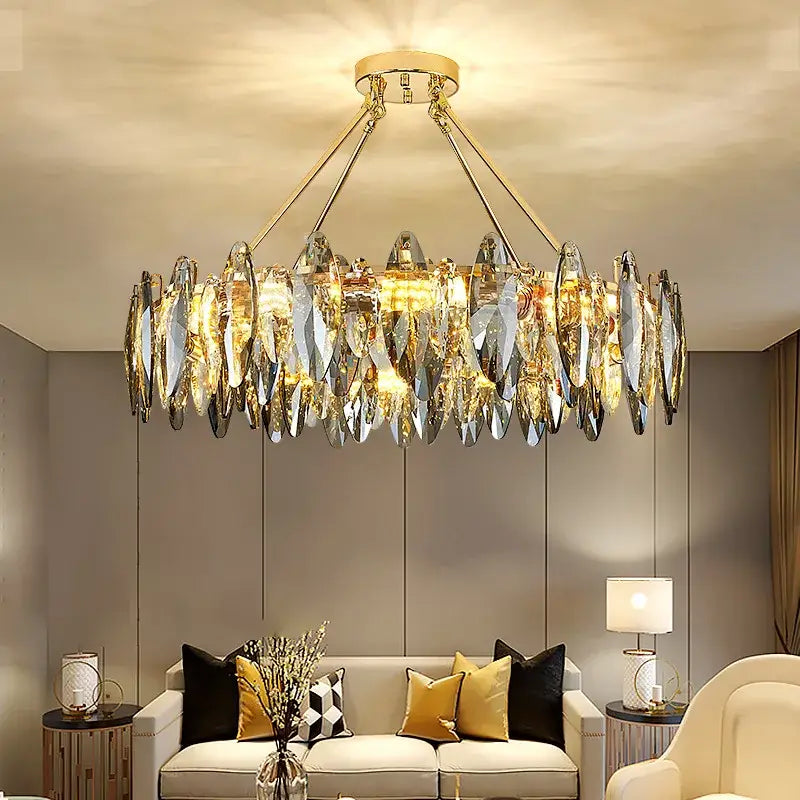 Modern gold decorbites crystal chandelier light for living room