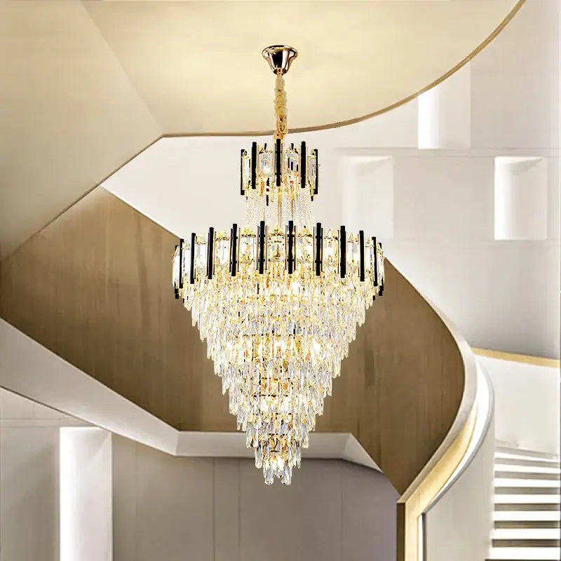 Luxury black & gold decorbites crystal chandelier light living room