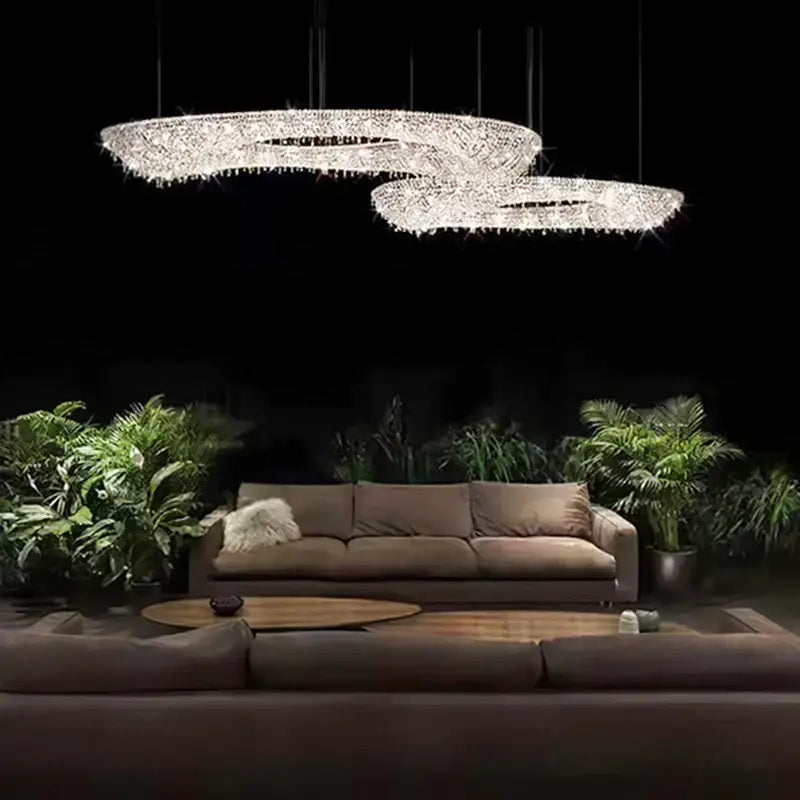 Luxury crystal chandelier luminaire living room pendant lighting