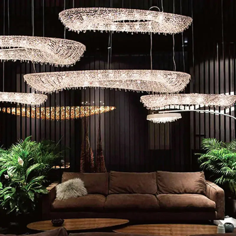 Luxury crystal chandelier luminaire living room pendant lighting