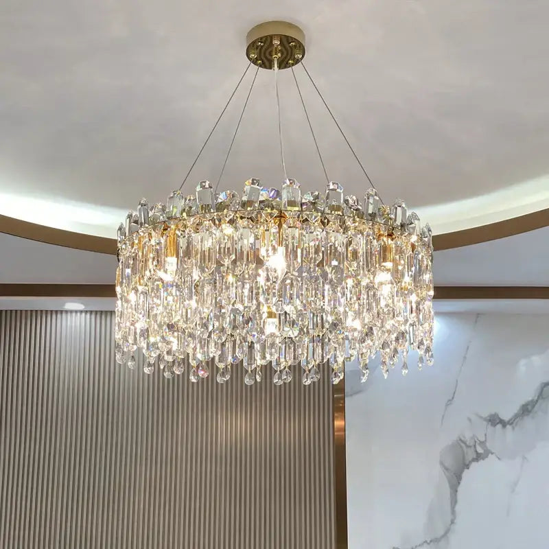 DecorBites™ Crystal Chandelier: Luxe LED Living Room Decoration