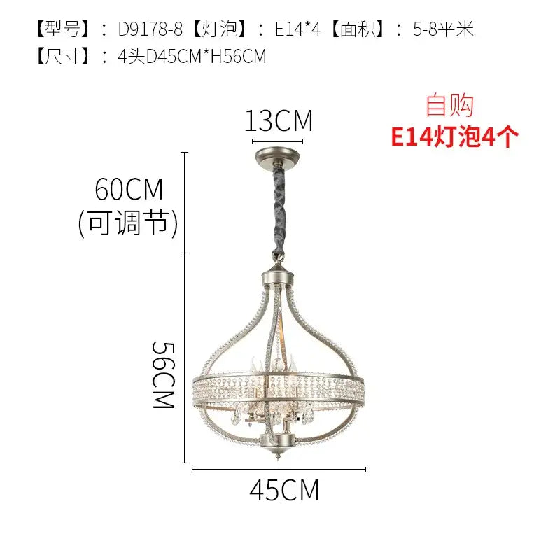 DecorBites™ Crystal Chandelier: Luxe Nordic Bedroom Living Room Pendant Light