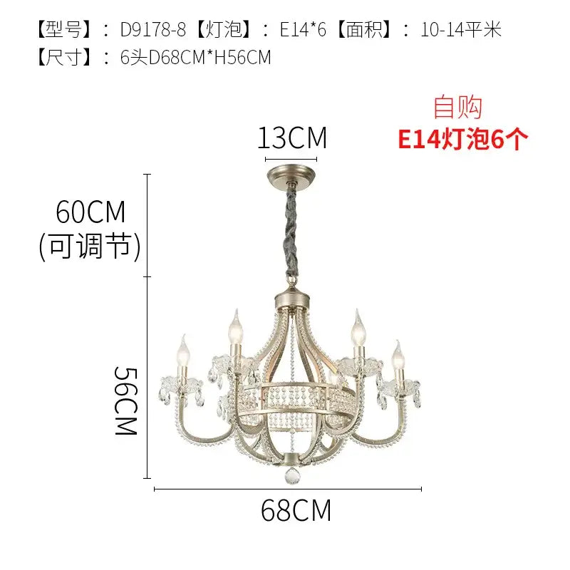 DecorBites™ Crystal Chandelier: Luxe Nordic Bedroom Living Room Pendant Light