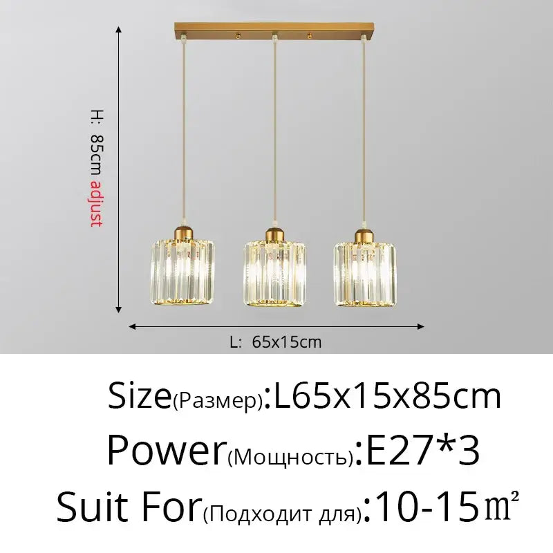 Modern gold decorbites crystal chandelier dining room pendant light