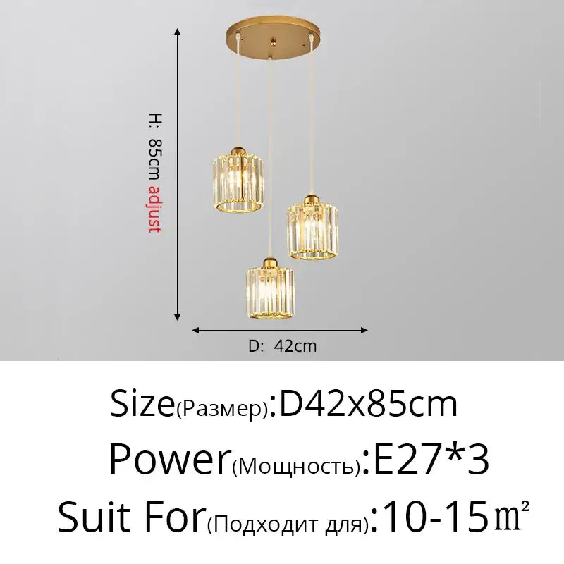 Modern gold decorbites crystal chandelier dining room pendant light