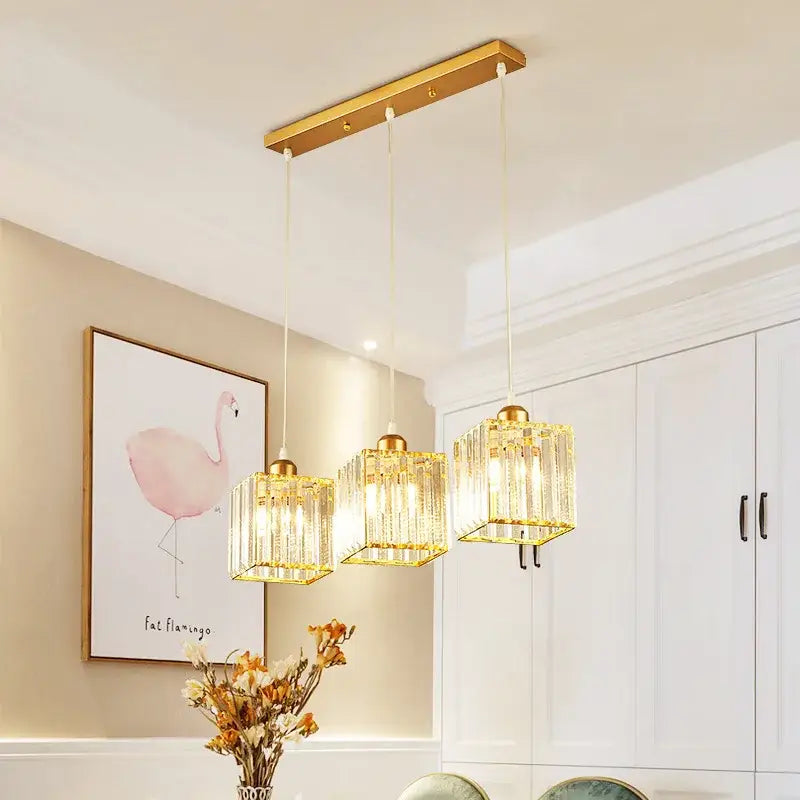 Modern gold decorbites crystal chandelier dining room pendant light