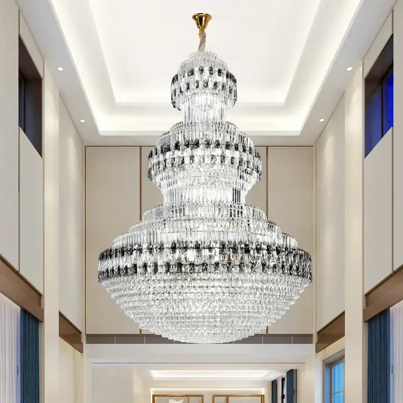 Luxury gold and clear black decorbites crystal chandelier living room