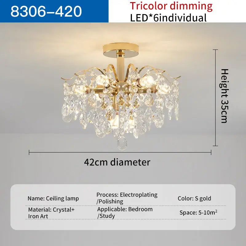 DecorBites™ Crystal Chandelier: Luxury French Retro Charm, Modern & Romantic Lighting