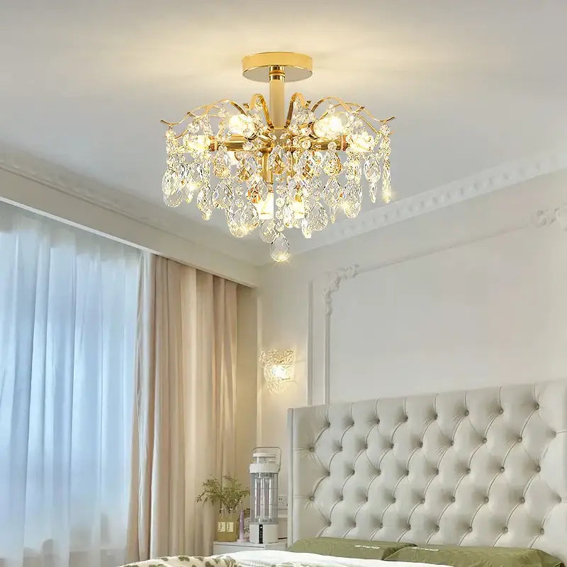 DecorBites™ Crystal Chandelier: Luxury French Retro Charm, Modern & Romantic Lighting