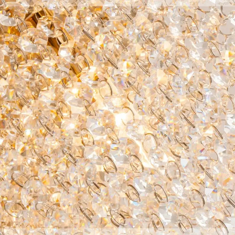 DecorBites™ Crystal Chandelier: Luxury Gold Square Ceiling Light for Living Room, Bedroom LED Fixture