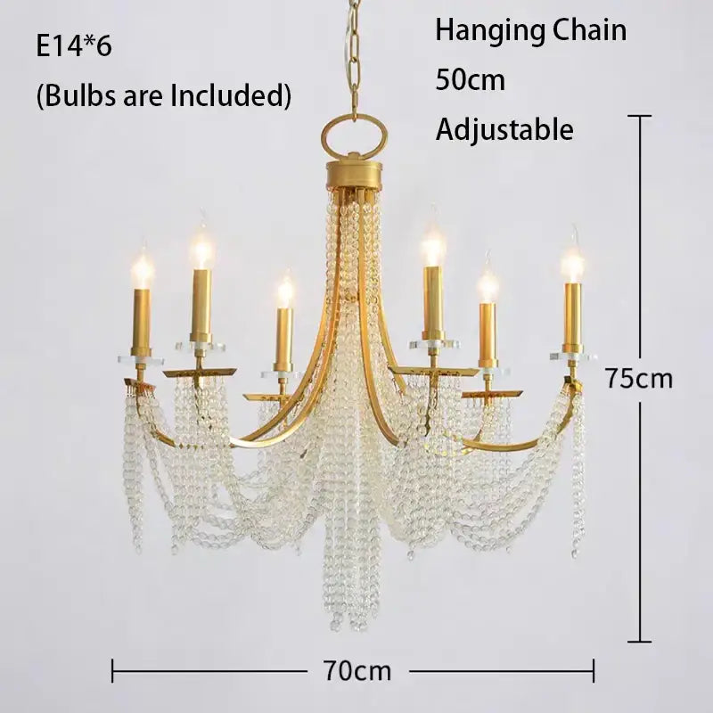 DecorBites™ Crystal Chandelier: Luxury Hanging Lamp for Romantic Indoor Decor