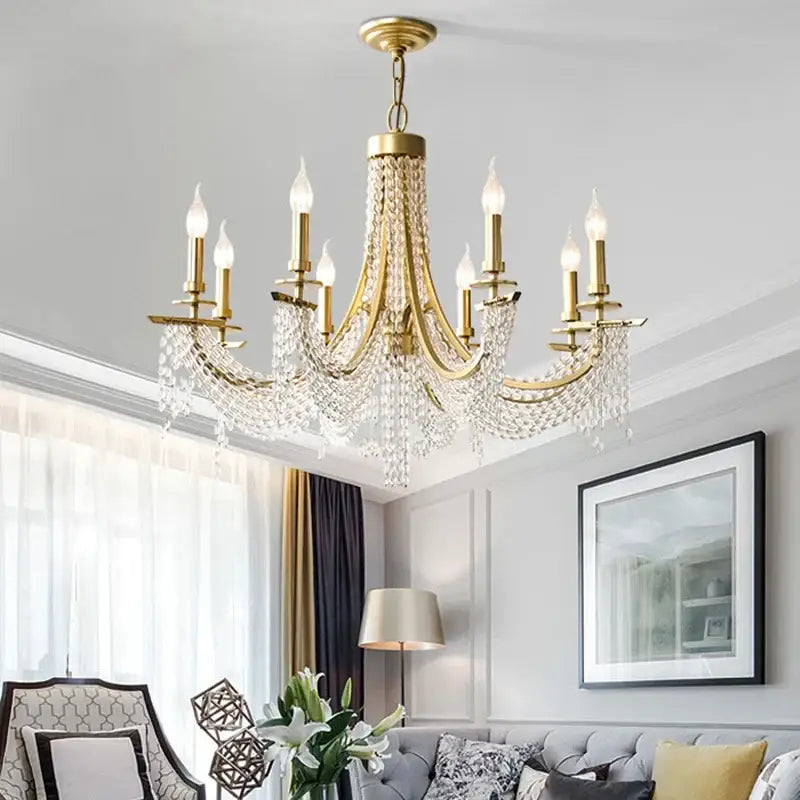 DecorBites™ Crystal Chandelier: Luxury Hanging Lamp for Romantic Indoor Decor