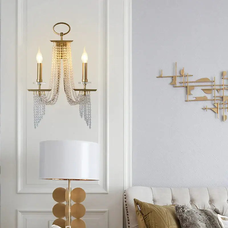 DecorBites™ Crystal Chandelier: Luxury Hanging Lamp for Romantic Indoor Decor