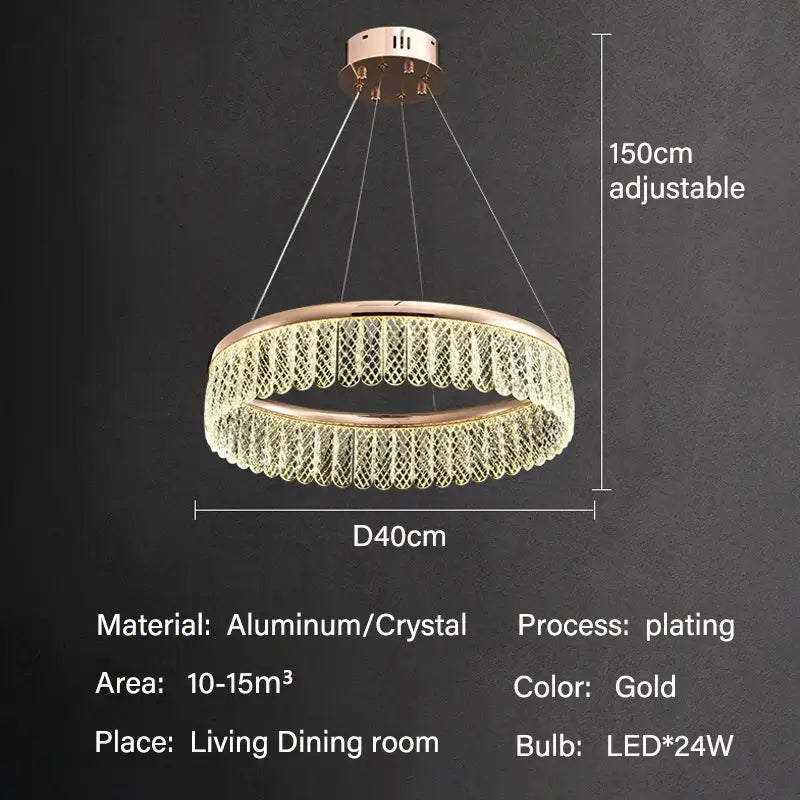 Decorbites crystal chandelier modern gold tiered light for living room