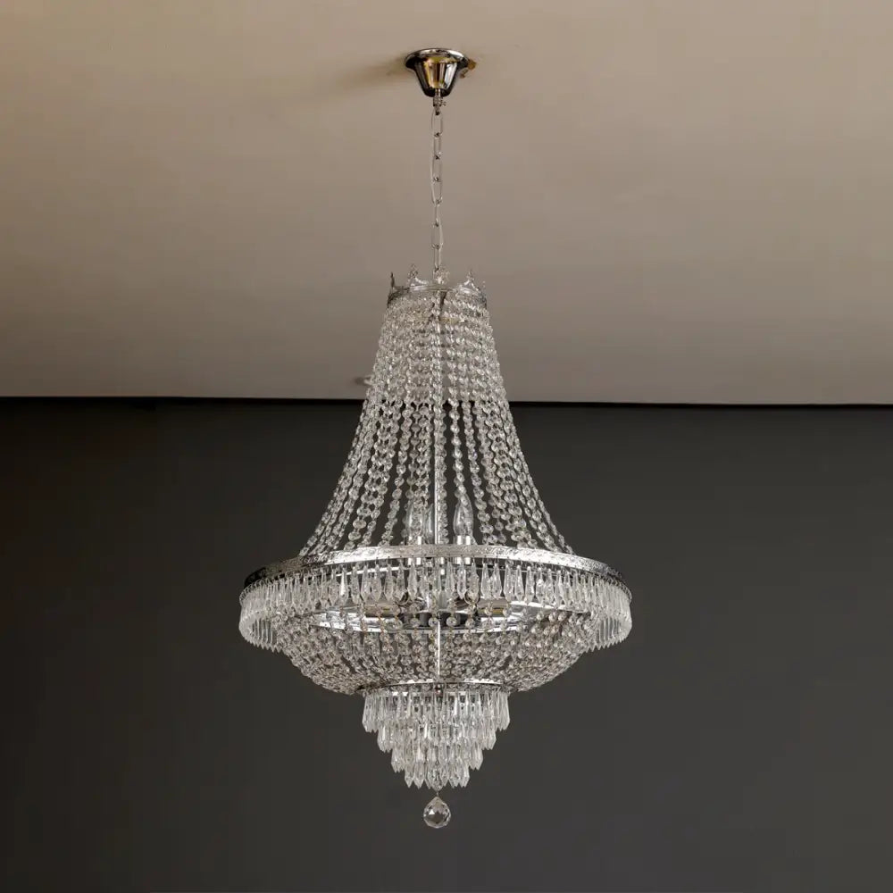DecorBites™ Crystal Chandelier: Luxury LED Pendant Light for Living Room, Hotel Lobby, Villa, Staircase.